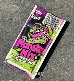 Vintage 1980's Fleer MONSTER MIX Bubble Gum Halloween Candy Pack RARE SEALED