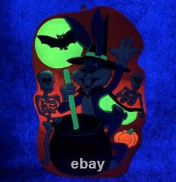 Vintage 1982 Happy Halloween Bugs Bunny Witch 3D Vacuform 22x14 Ben Cooper