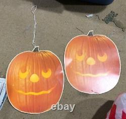 Vintage 1983 Hallmark Stores Halloween Decor Die Cut Decoration Pumpkins RARE