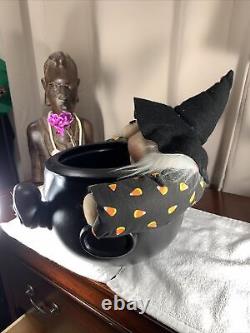 Vintage 1987 Union Products Halloween Witch Spider Candy Corn Bucket RARE Beauty