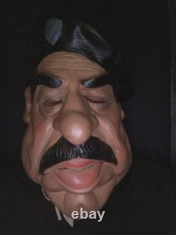 Vintage 1990 Rare Saddam Hussein Mask Cesar Masquerade Adult Halloween Costume