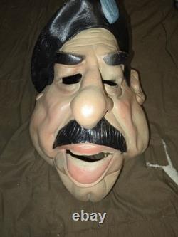 Vintage 1990 Rare Saddam Hussein Mask Cesar Masquerade Adult Halloween Costume