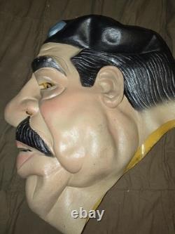 Vintage 1990 Rare Saddam Hussein Mask Cesar Masquerade Adult Halloween Costume