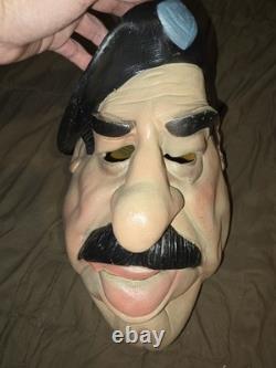 Vintage 1990 Rare Saddam Hussein Mask Cesar Masquerade Adult Halloween Costume