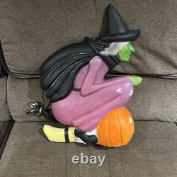 Vintage 1992 Don Featherstone Flying Witch Halloween Blow Mold Rare With Light