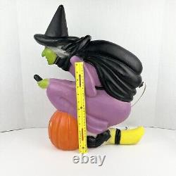 Vintage 1992 Don Featherstone Flying Witch Halloween Blow Mold Rare With Light