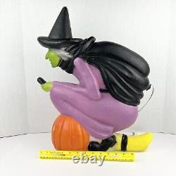 Vintage 1992 Don Featherstone Flying Witch Halloween Blow Mold Rare With Light