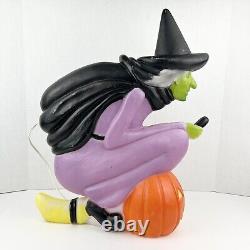 Vintage 1992 Don Featherstone Flying Witch Halloween Blow Mold Rare With Light