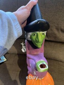 Vintage 1992 Don Featherstone Flying Witch Halloween Blow Mold Rare With Light