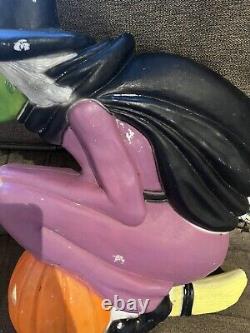 Vintage 1992 Don Featherstone Flying Witch Halloween Blow Mold Rare With Light