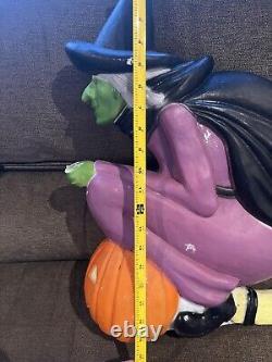 Vintage 1992 Don Featherstone Flying Witch Halloween Blow Mold Rare With Light