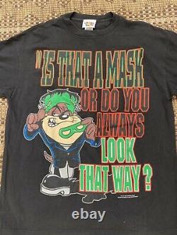 Vintage 1995 Looney Tunes Halloween Mask Shirt TAZ Rare Htf Size XL