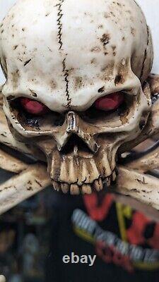 Vintage 1997 A. C. K Halloween Skeleton Skull Candle Sconce Mirror Rare 20