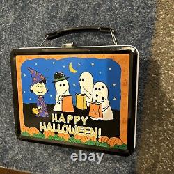 Vintage 2000 Peanuts Happy Halloween It's the Great Pumpkin Lunch Box Neca RARE