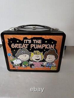 Vintage 2000 Peanuts Happy Halloween It's the Great Pumpkin Lunch Box Neca RARE