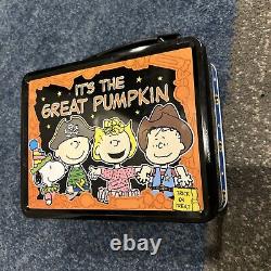 Vintage 2000 Peanuts Happy Halloween It's the Great Pumpkin Lunch Box Neca RARE