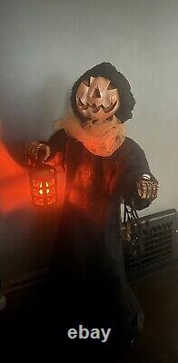 Vintage 2008 night watchman gemmy Pumpkin Reaper 3ft extremely rare
