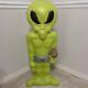 Vintage 36 Green Space Alien With Gun Blow Mold Rare Halloween No Light
