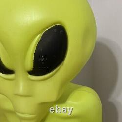 Vintage 36 Green Space Alien with Gun Blow Mold Rare Halloween No light