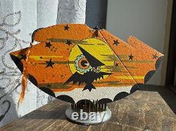 Vintage 6 Art Deco Halloween Owl Bridge Tally Place Card, 1920s Hallmark, Rare