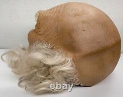 Vintage 70's Old Man Halloween Mask Rubber Face Stitched Hair Cesar RARE READ