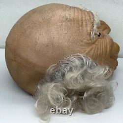 Vintage 70's Old Man Halloween Mask Rubber Face Stitched Hair Cesar RARE READ