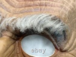 Vintage 70's Old Man Halloween Mask Rubber Face Stitched Hair Cesar RARE READ