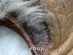 Vintage 70's Old Man Halloween Mask Rubber Face Stitched Hair Cesar RARE READ