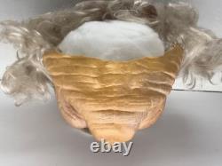 Vintage 70's Old Man Halloween Mask Rubber Face Stitched Hair Cesar RARE READ