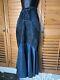 Vintage 80s Fishtail Corset Maxi Skirt Goth Scene Hoco Taffeta Lace Rare Vtg