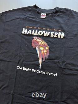 Vintage 90s Halloween Movie Promo The Night He Came Home Black Shirt Sz XL RARE
