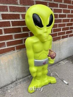 Vintage Alien Blow Mold Martian Space Man Light 36 Works Halloween Lighted Rare