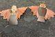 Vintage And Rare Beistle Halloween Witch Owl And Bats Decorations