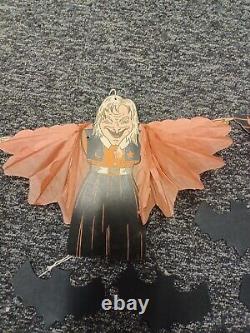 Vintage And Rare Beistle Halloween Witch Owl And Bats decorations