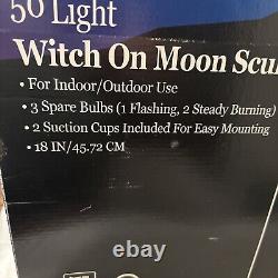 Vintage Atico International Lighted Halloween Witch Broom Decor Rare WithBOX