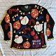 Vintage Berek 80s/90s Crochet Double Sided Halloween Embroidered Rare Sweater