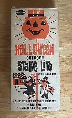 Vintage Bayshore Halloween Light Pumpkin Blow Mold Original Box Very Rare READ