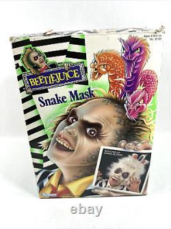 Vintage Beetlejuice Snake Mask Kenner 1990 WORKS! Halloween Super Rare Open Box