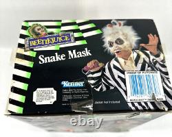 Vintage Beetlejuice Snake Mask Kenner 1990 WORKS! Halloween Super Rare Open Box