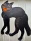 Vintage Beistle Halloween Die Cut Jointed Black Cat Rare