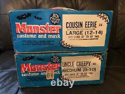 Vintage Ben Cooper Uncle Creepy and Cousin Eerie Boxed Costume set, RARE