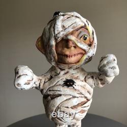 Vintage Bethany Lowe Hop Hop Jingle Boo Halloween MUMMY 7 Paper Mache Rare