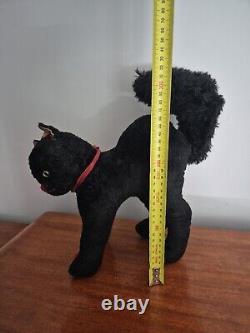 Vintage Black Steiff Cat, Rare Made In Germany Halloween