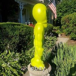 Vintage Blow Mold 36 Green Space Alien withRay Gun Rare Halloween Lighted Figure