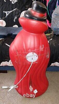 Vintage Blow Mold Skeleton 34 Tall Rare Red Cape & Cane General Foam Halloween