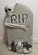 Vintage Blow Mold Skeleton Rats Gravestone Halloween Decor Rare R. I. P. No Light