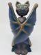 Vintage Cast Iron Antique Hubley Type Halloween Bobble Head Bat Rare