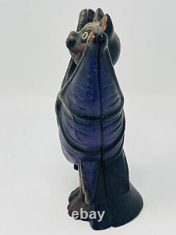 Vintage Cast Iron Antique Hubley Type Halloween Bobble Head Bat RARE