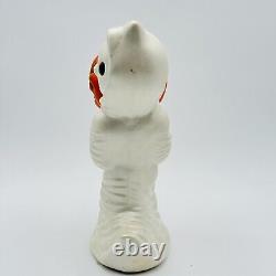 Vintage Ceramic 12 Halloween Running Ghost WithPumpkin 1984 RARE