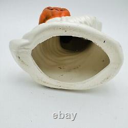 Vintage Ceramic 12 Halloween Running Ghost WithPumpkin 1984 RARE